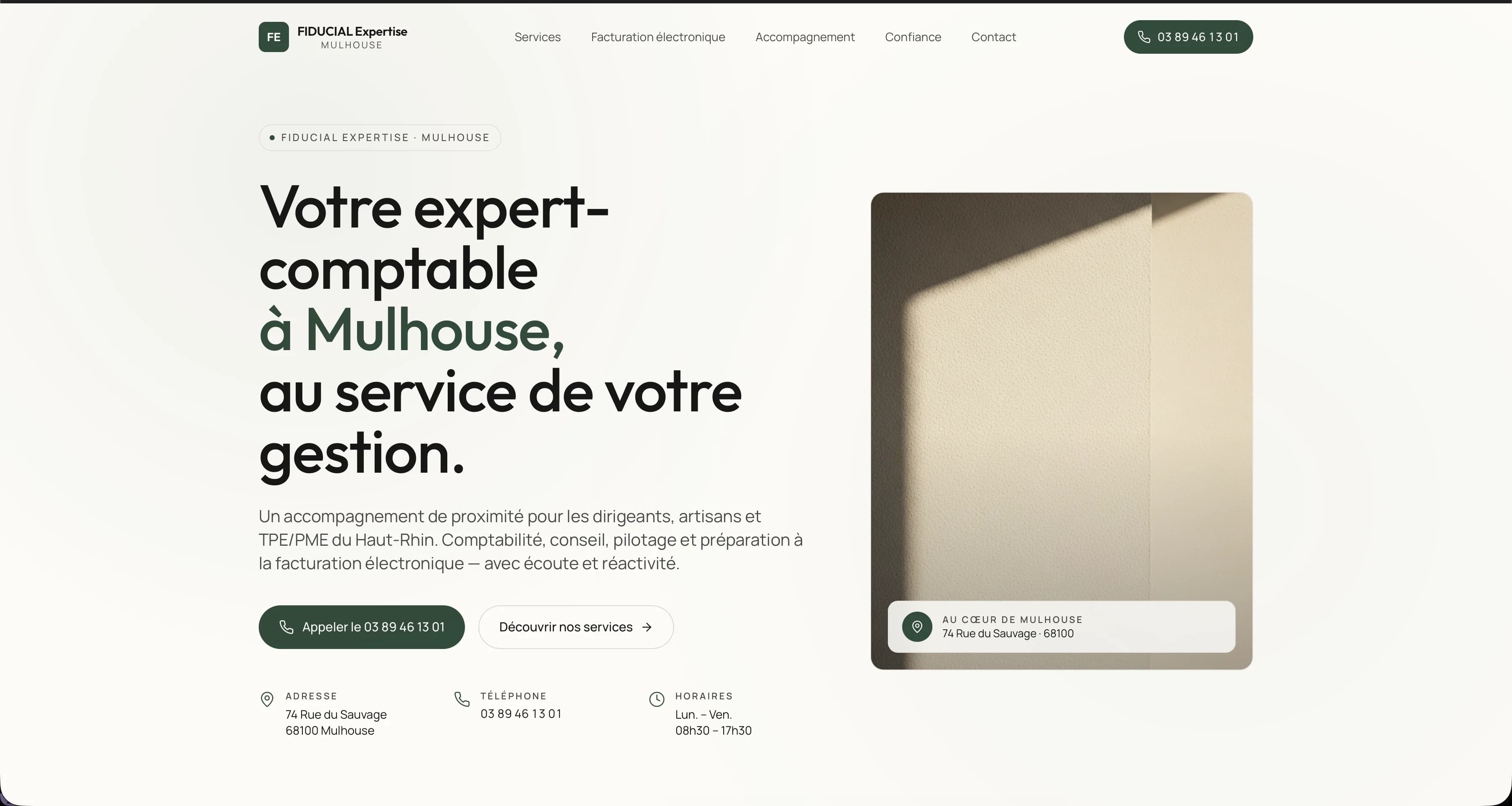 Exemple de site internet pour expert-comptable réalisé par Belvédère